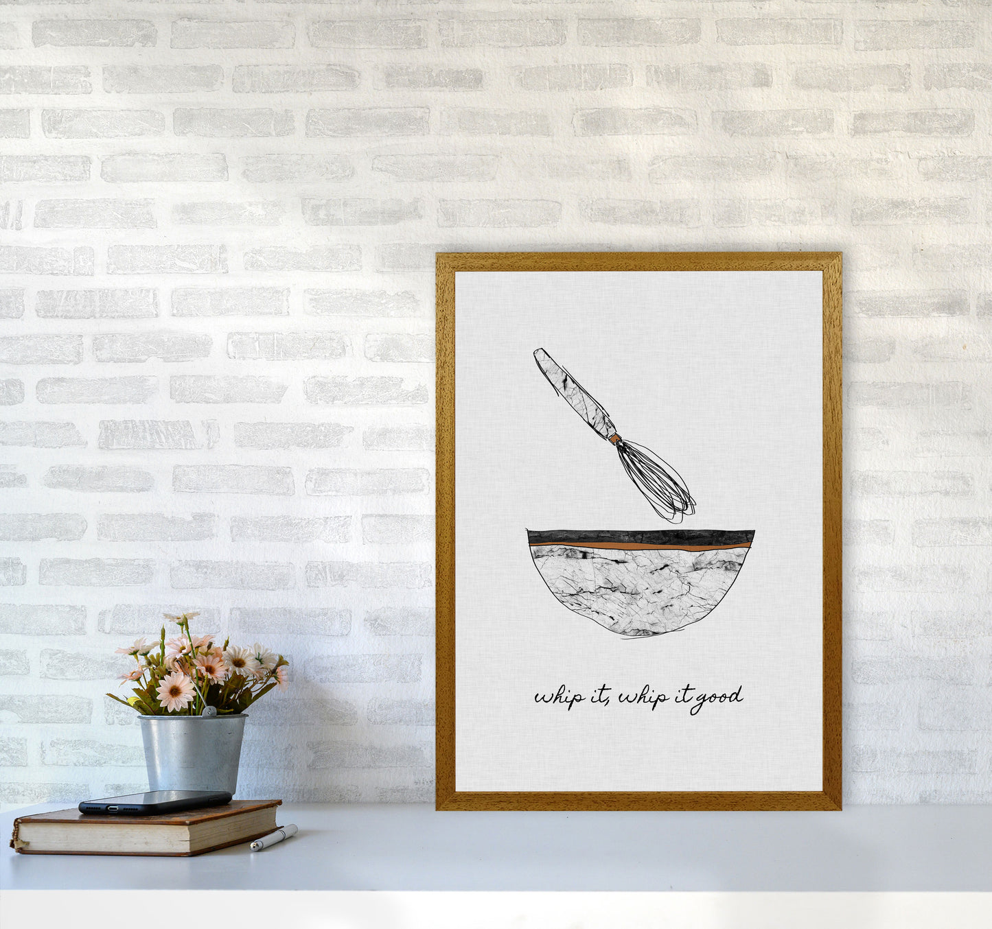 Whip It Good Print By Orara Studio, Framed Kitchen Wall Art A2 Print Only