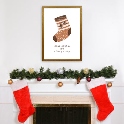 Dear Santa It's A Long Story Christmas Art Print by Orara Studio A2 Print Only