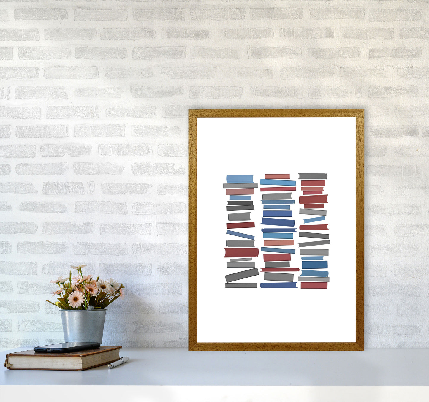 Books Colourful Abstract Art Print by Orara Studio A2 Print Only