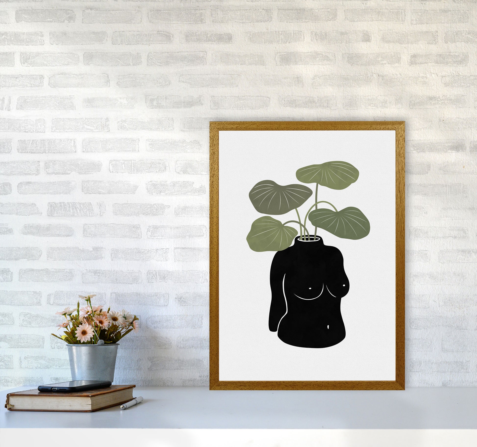 Boob-tanical Vase Art Print by Orara Studios A2 Print Only