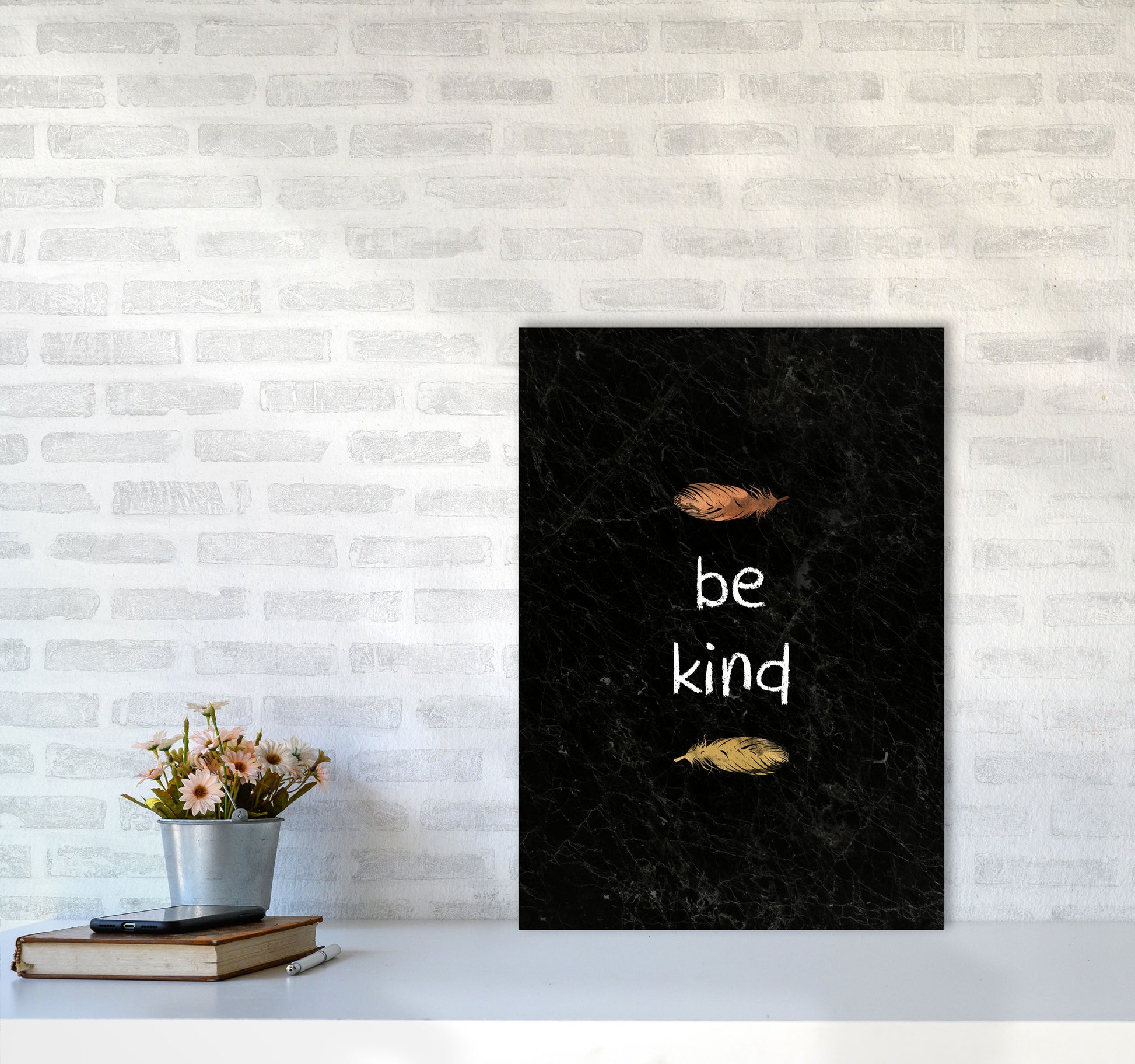 Be Kind Children&#39;s Quote Print By Orara Studio A2 Black Frame
