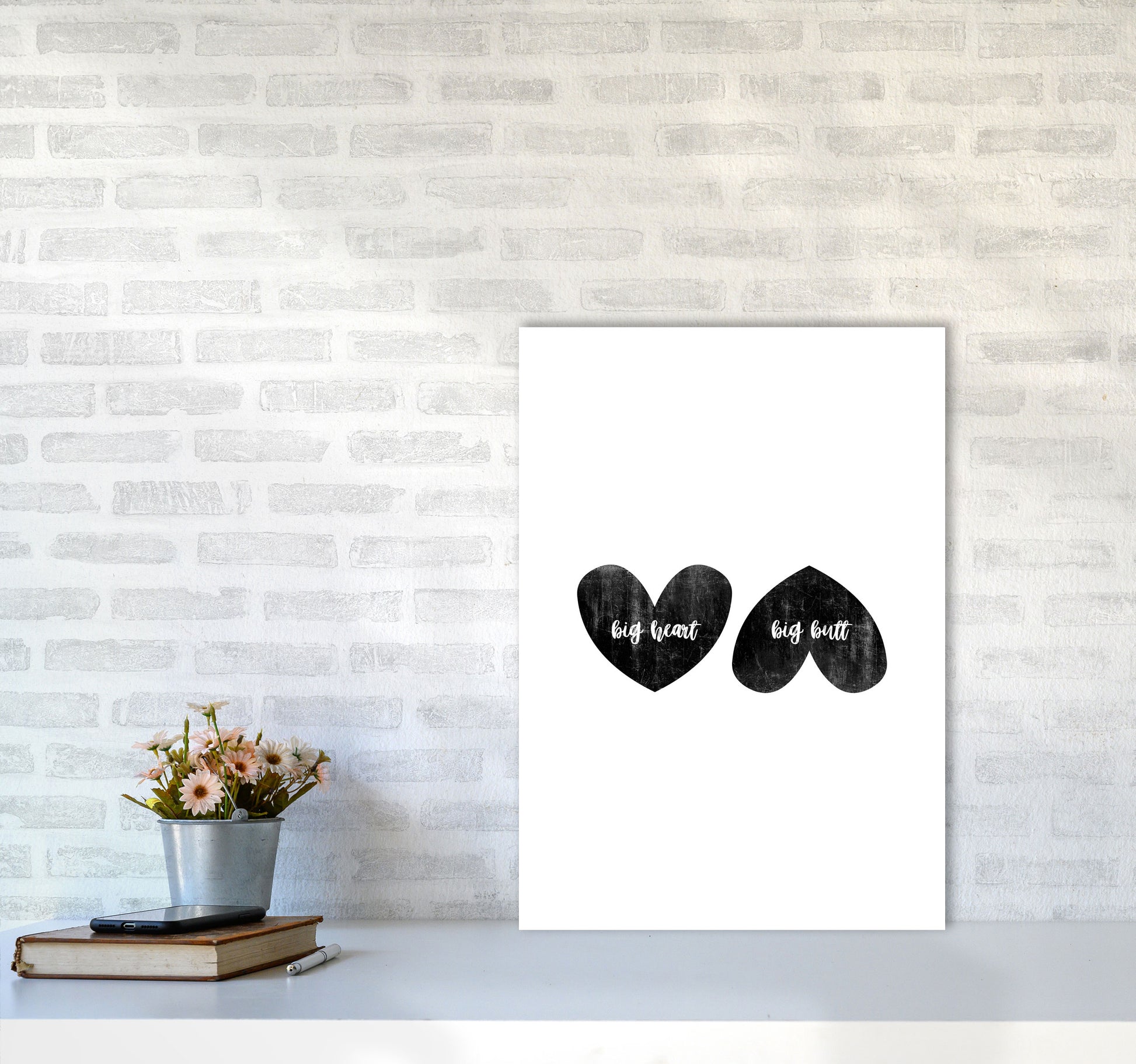 Big Heart Big Butt Humorous Art Print By Orara Studio A2 Black Frame