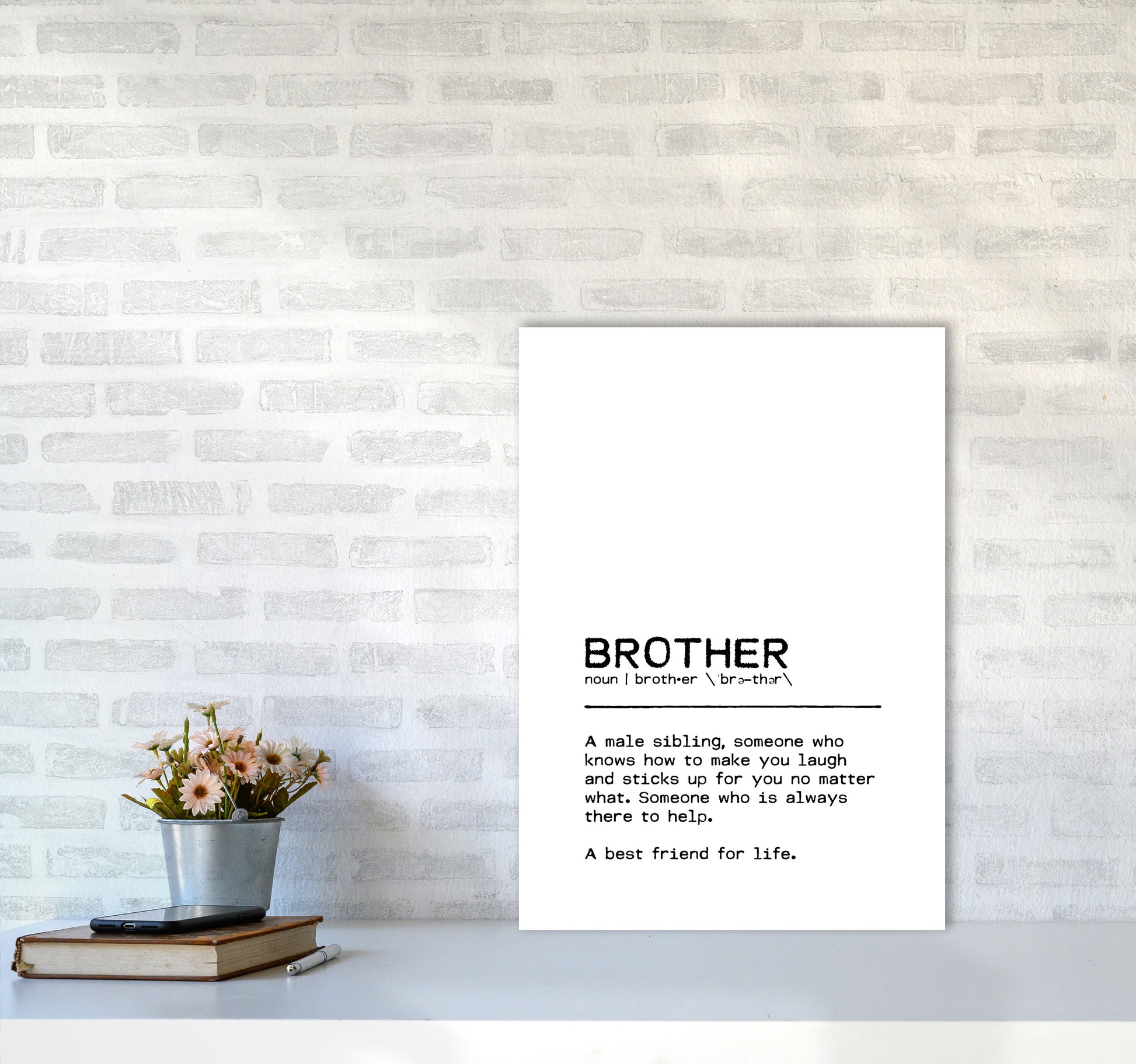 Brother Best Friend Definition Quote Print By Orara Studio A2 Black Frame