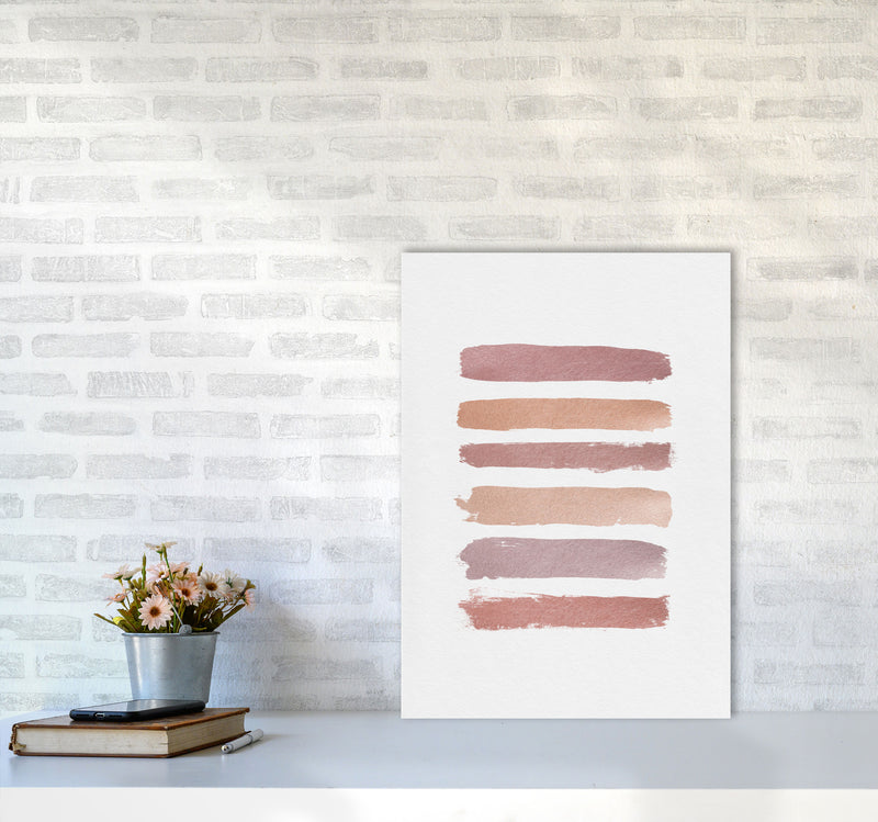 Dusty Rose Stripes Print By Orara Studio A2 Black Frame