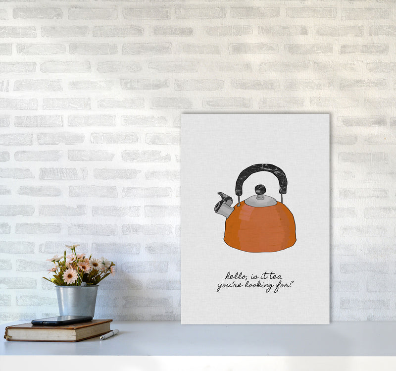 Hello Is It Tea Print By Orara Studio, Framed Kitchen Wall Art A2 Black Frame