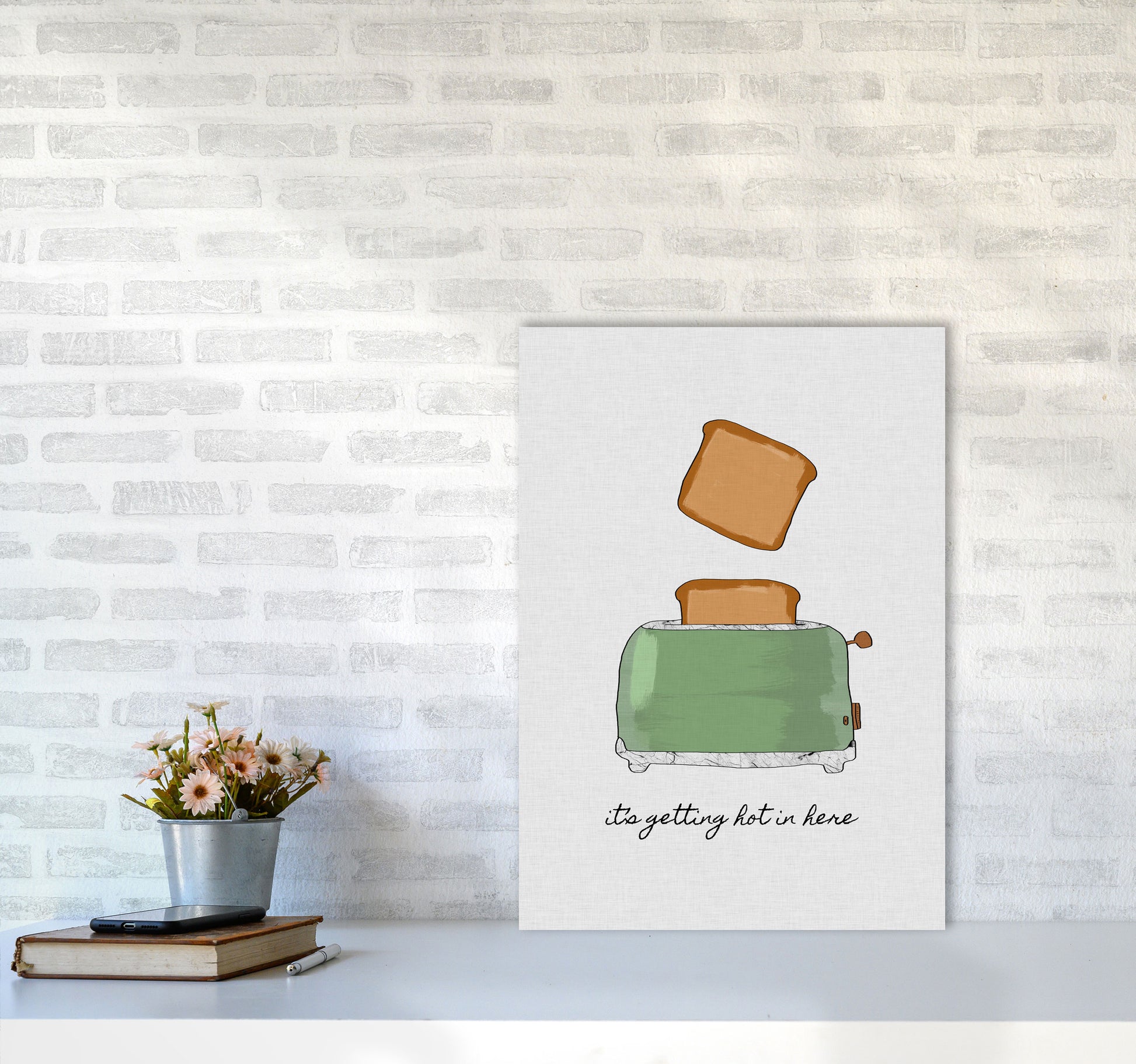 It&#39;s Getting Hot In Here Print By Orara Studio, Framed Kitchen Wall Art A2 Black Frame