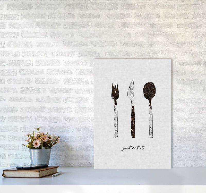 Just Eat It Print By Orara Studio, Framed Kitchen Wall Art A2 Black Frame