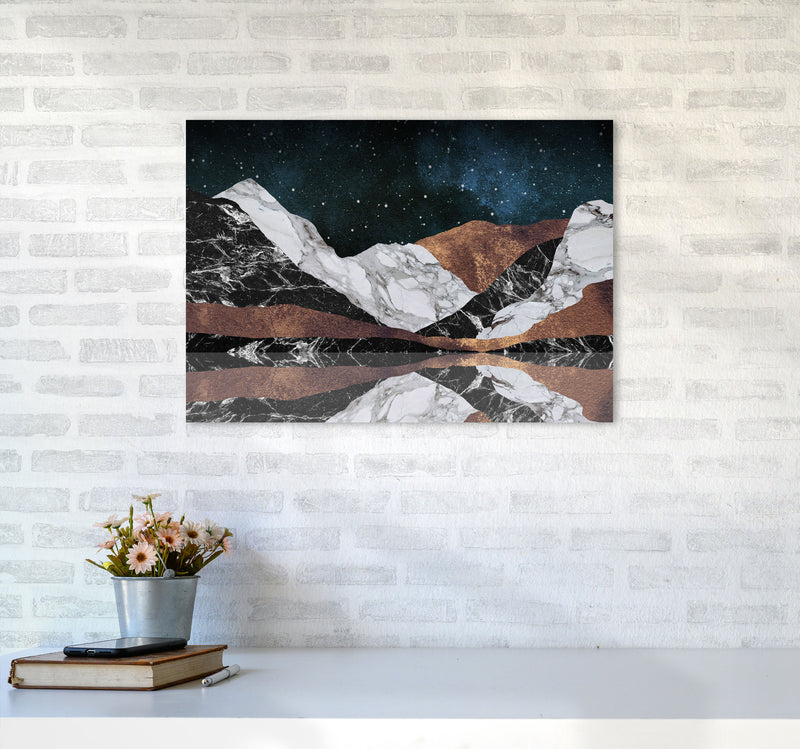 Landscape Mountains Print By Orara Studio, Framed Botanical & Nature Art Print A2 Black Frame