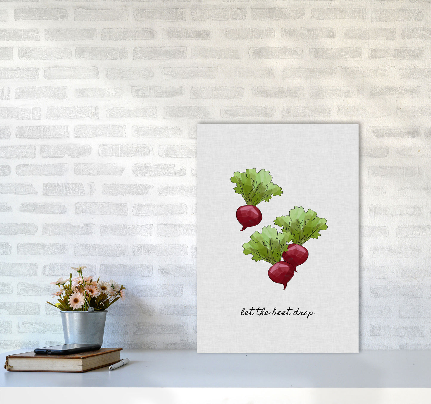 Let The Beet Drop Print By Orara Studio, Framed Kitchen Wall Art A2 Black Frame