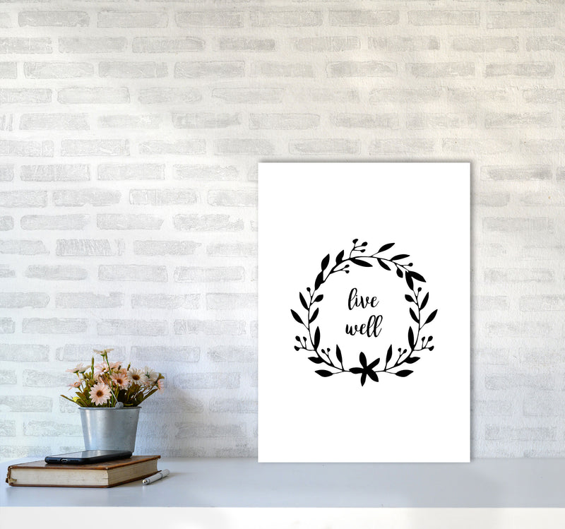 Live Well Illustration Print By Orara Studio A2 Black Frame