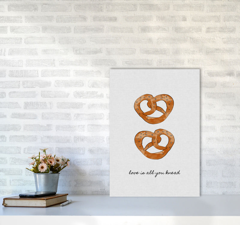 Love Is All You Knead Print By Orara Studio, Framed Kitchen Wall Art A2 Black Frame