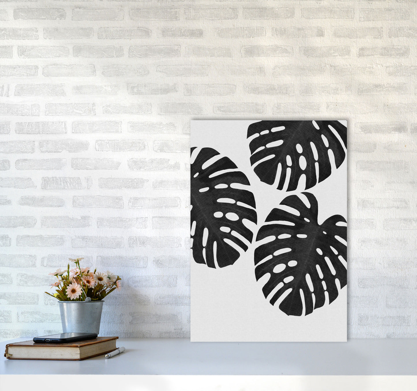 Monstera Black & White III Print By Orara Studio A2 Black Frame