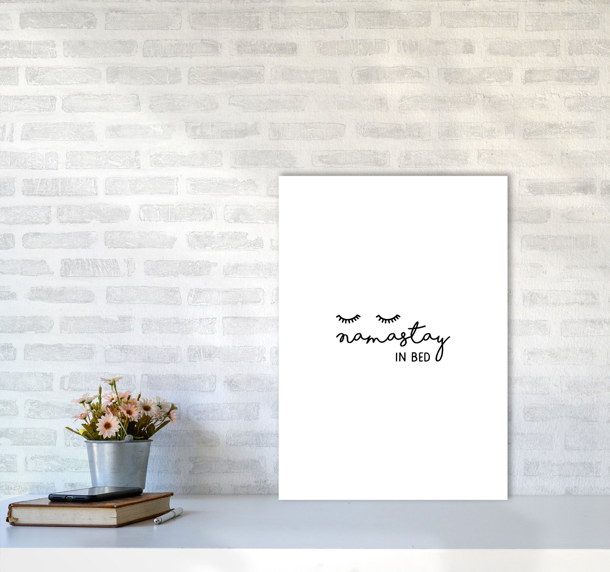 Namastay In Bed Bedroom Art Print By Orara Studio A2 Black Frame