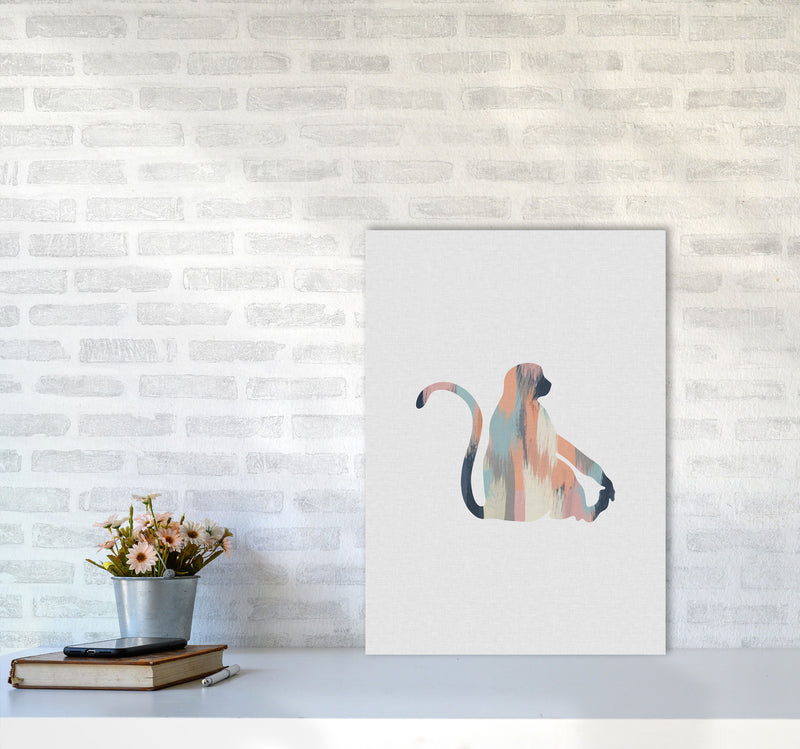 Pastel Monkey Print By Orara Studio Animal Art Print A2 Black Frame