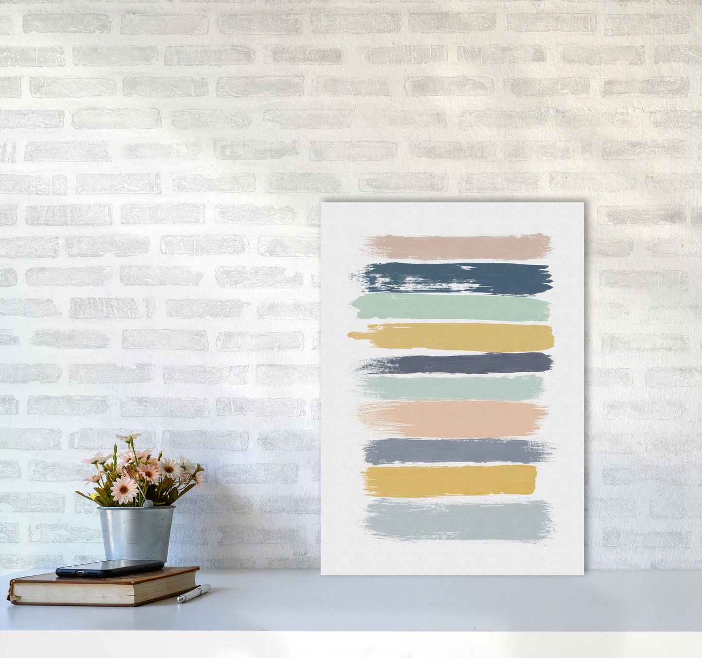Pastel Stripes Print By Orara Studio A2 Black Frame