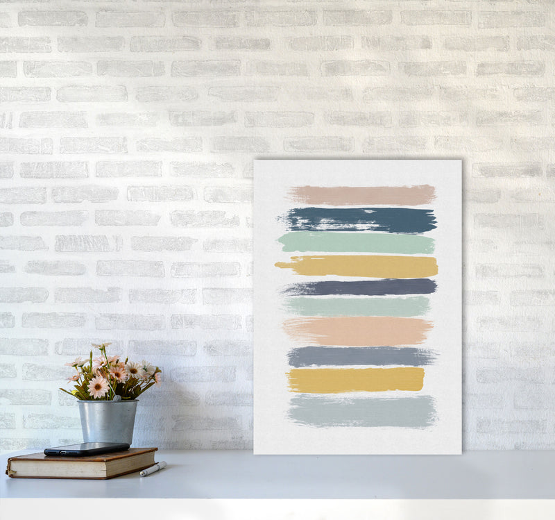 Pastel Stripes Print By Orara Studio A2 Black Frame