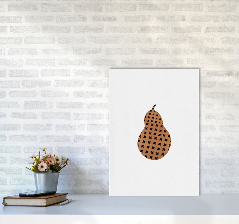 Pear Fruit Illustration Print By Orara Studio, Framed Kitchen Wall Art A2 Black Frame