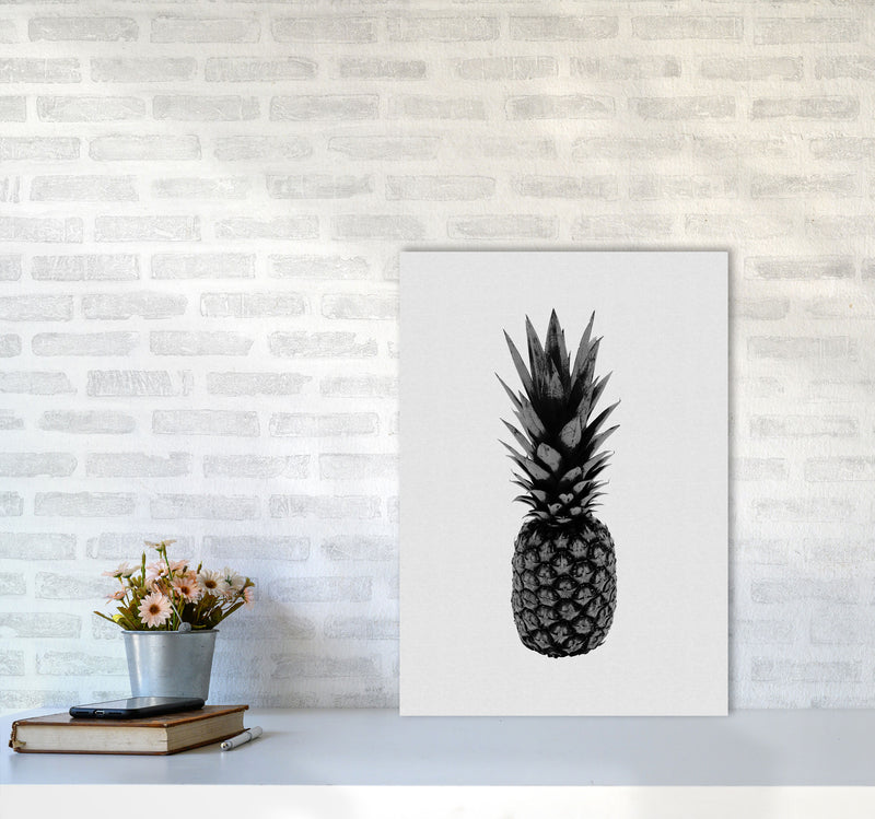 Pineapple Black & White Print By Orara Studio, Framed Kitchen Wall Art A2 Black Frame
