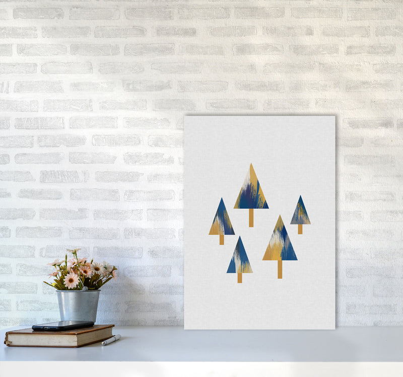 Trees Blue & Yellow Print By Orara Studio A2 Black Frame