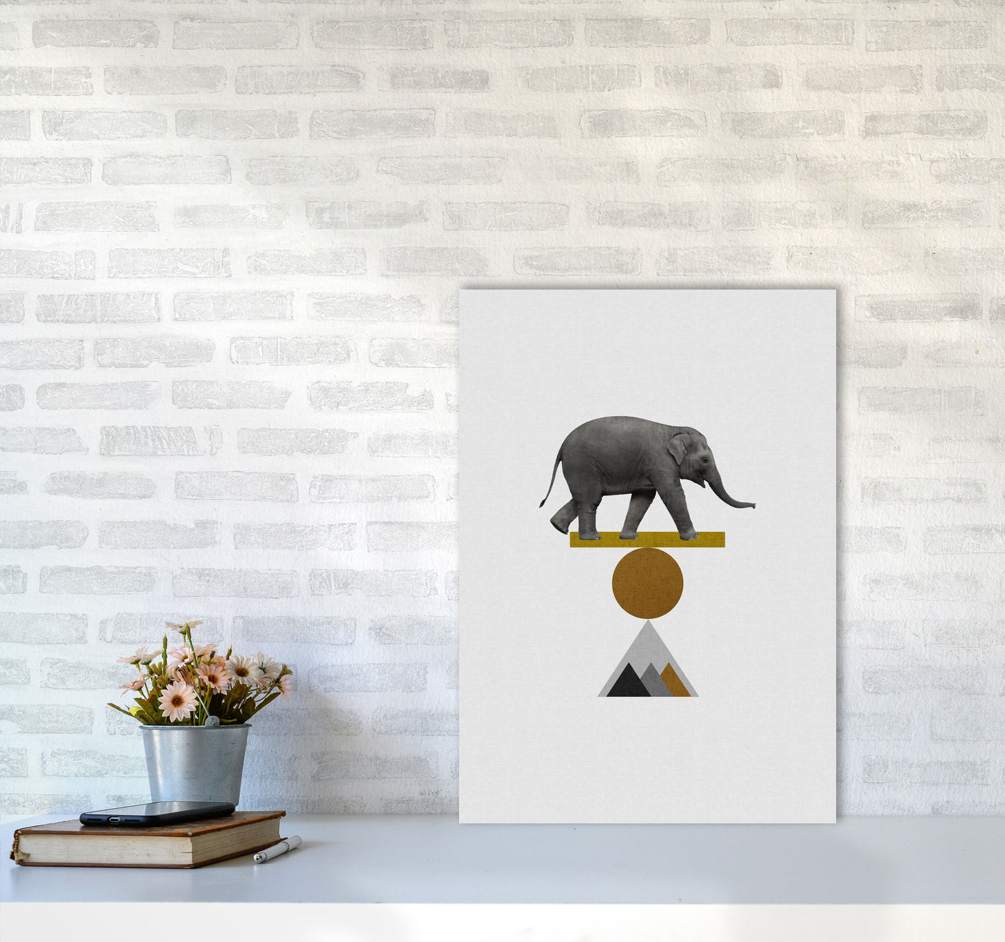 Tribal Elephant Print By Orara Studio Animal Art Print A2 Black Frame