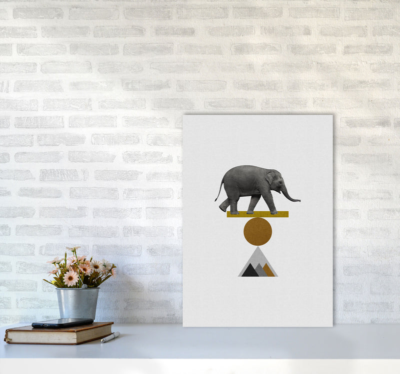 Tribal Elephant Print By Orara Studio Animal Art Print A2 Black Frame