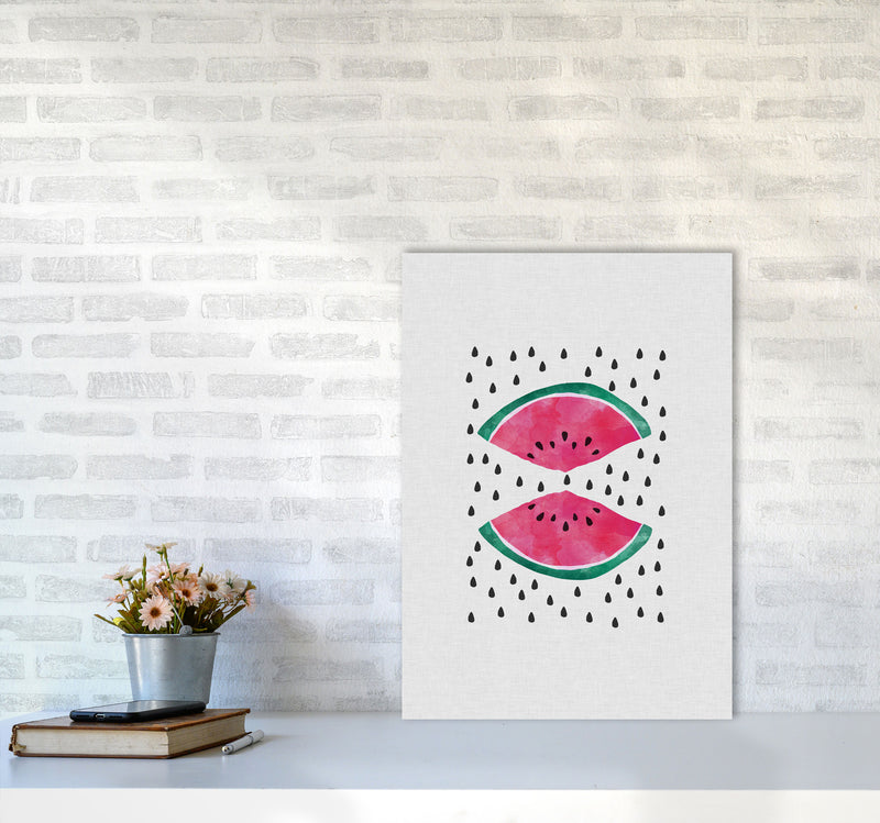 Watermelon Slices Print By Orara Studio, Framed Kitchen Wall Art A2 Black Frame