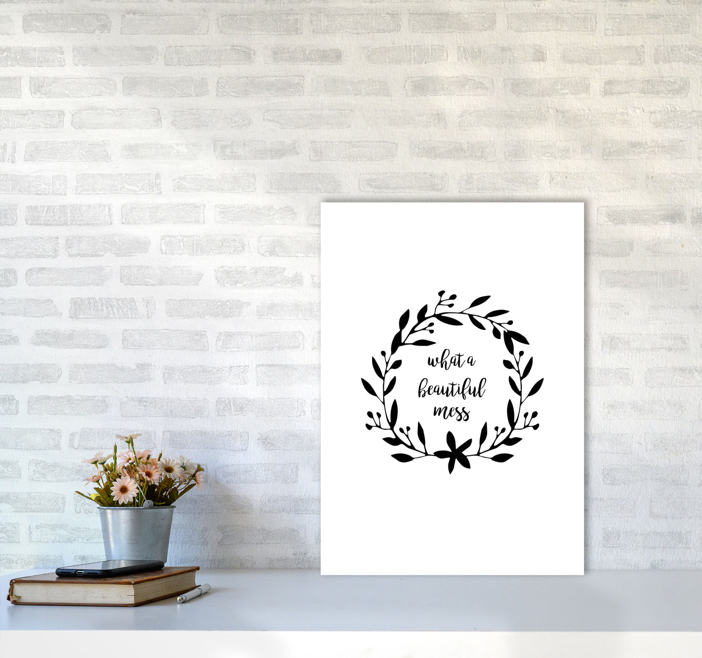 What A Beautiful Mess Illustration Print By Orara Studio A2 Black Frame