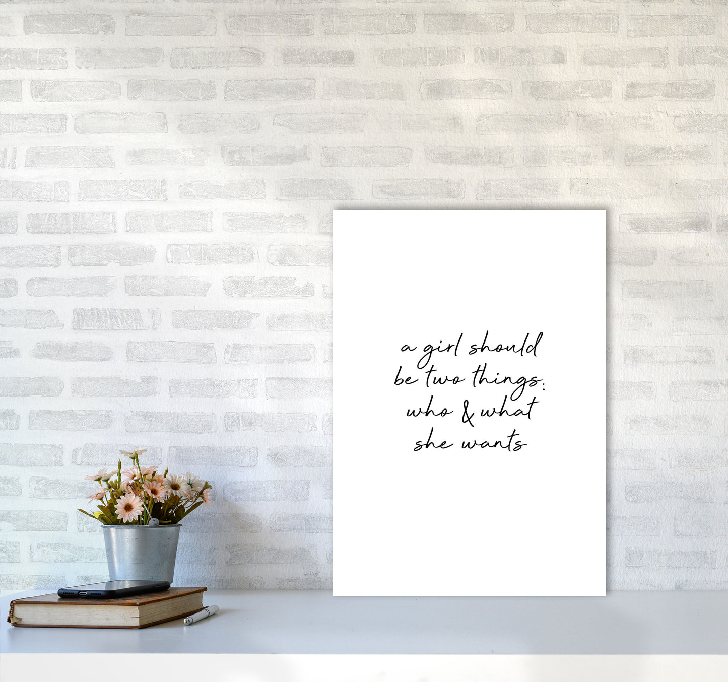 Who & What She Quote Print By Orara Studio A2 Black Frame
