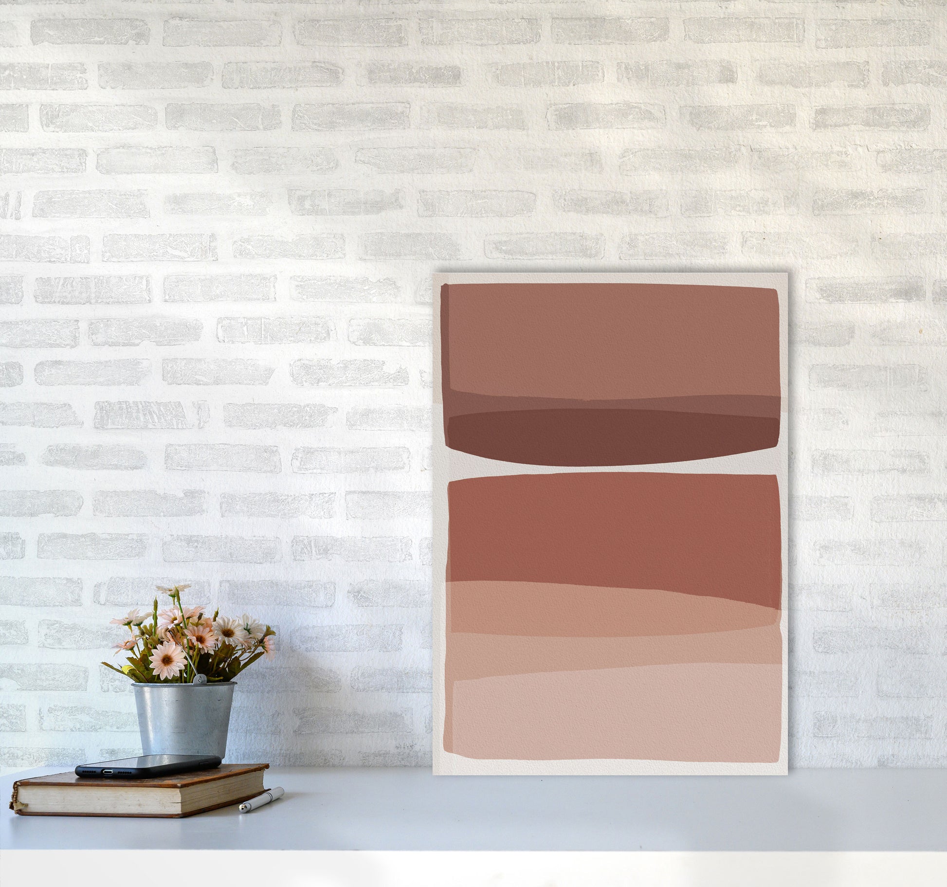 Modern Blush Abstract Art Print by Orara Studio A2 Black Frame