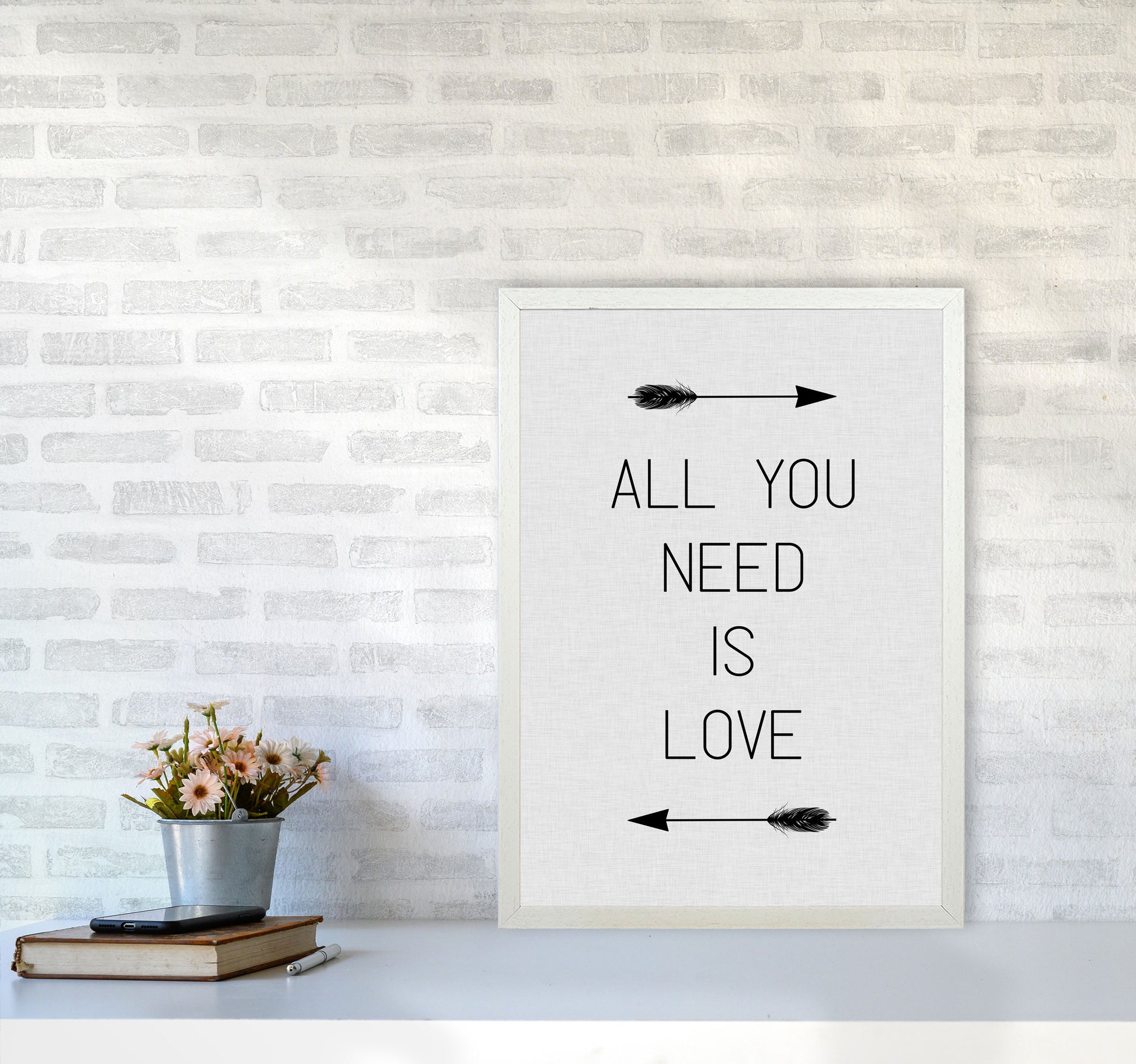 All You Need Is Love Print By Orara Studio A2 Oak Frame