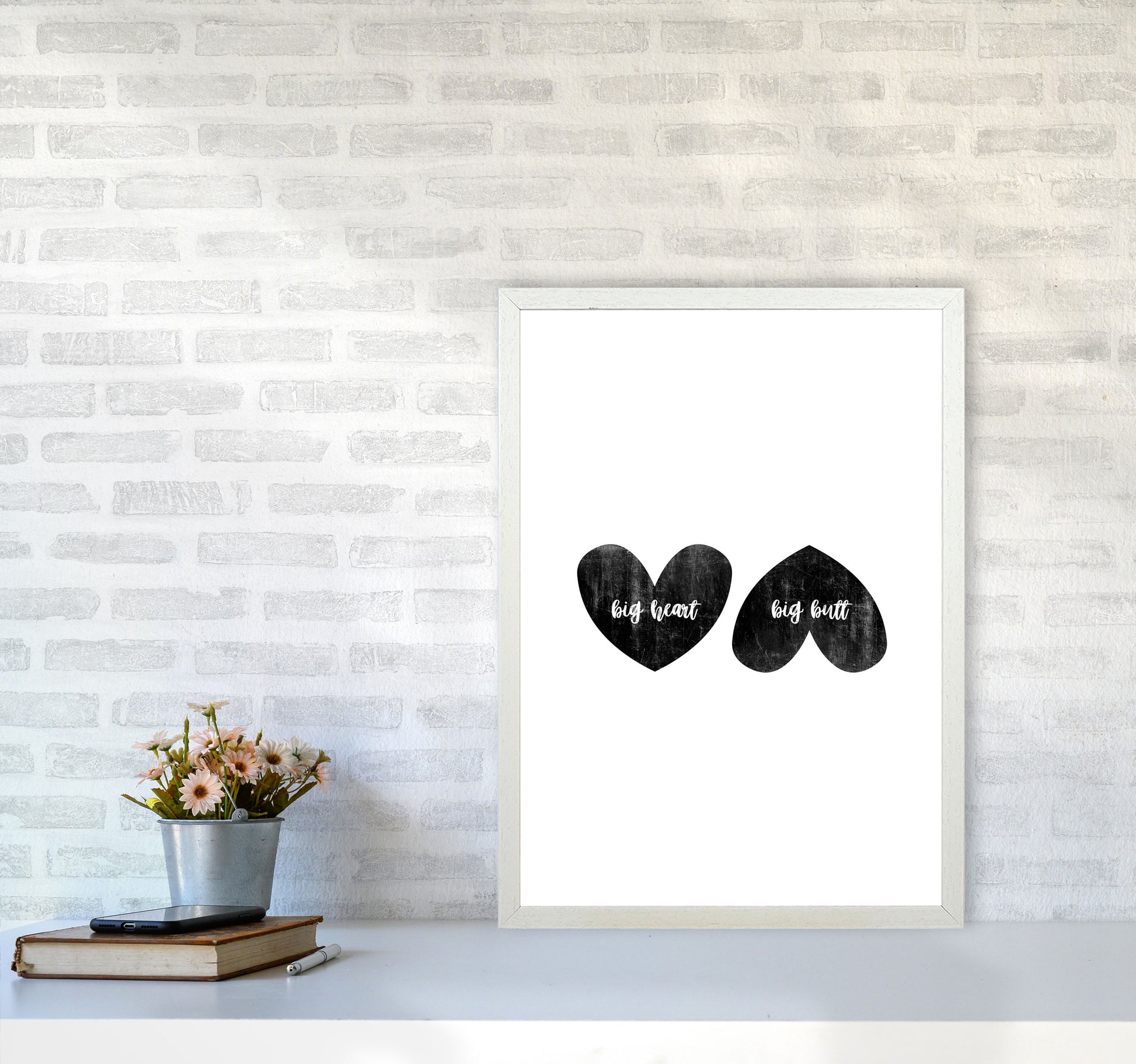 Big Heart Big Butt Humorous Art Print By Orara Studio A2 Oak Frame