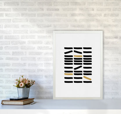Black And Gold Abstract Print By Orara Studio A2 Oak Frame