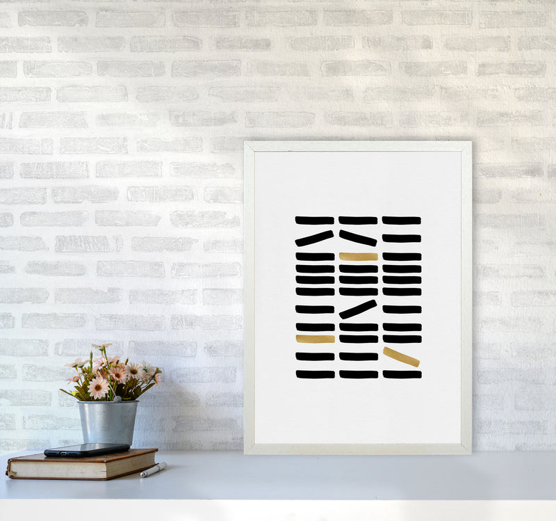 Black And Gold Abstract Print By Orara Studio A2 Oak Frame