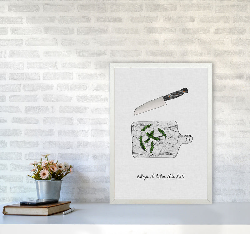 Chop It Kitchen Quote Print By Orara Studio, Framed Kitchen Wall Art A2 Oak Frame