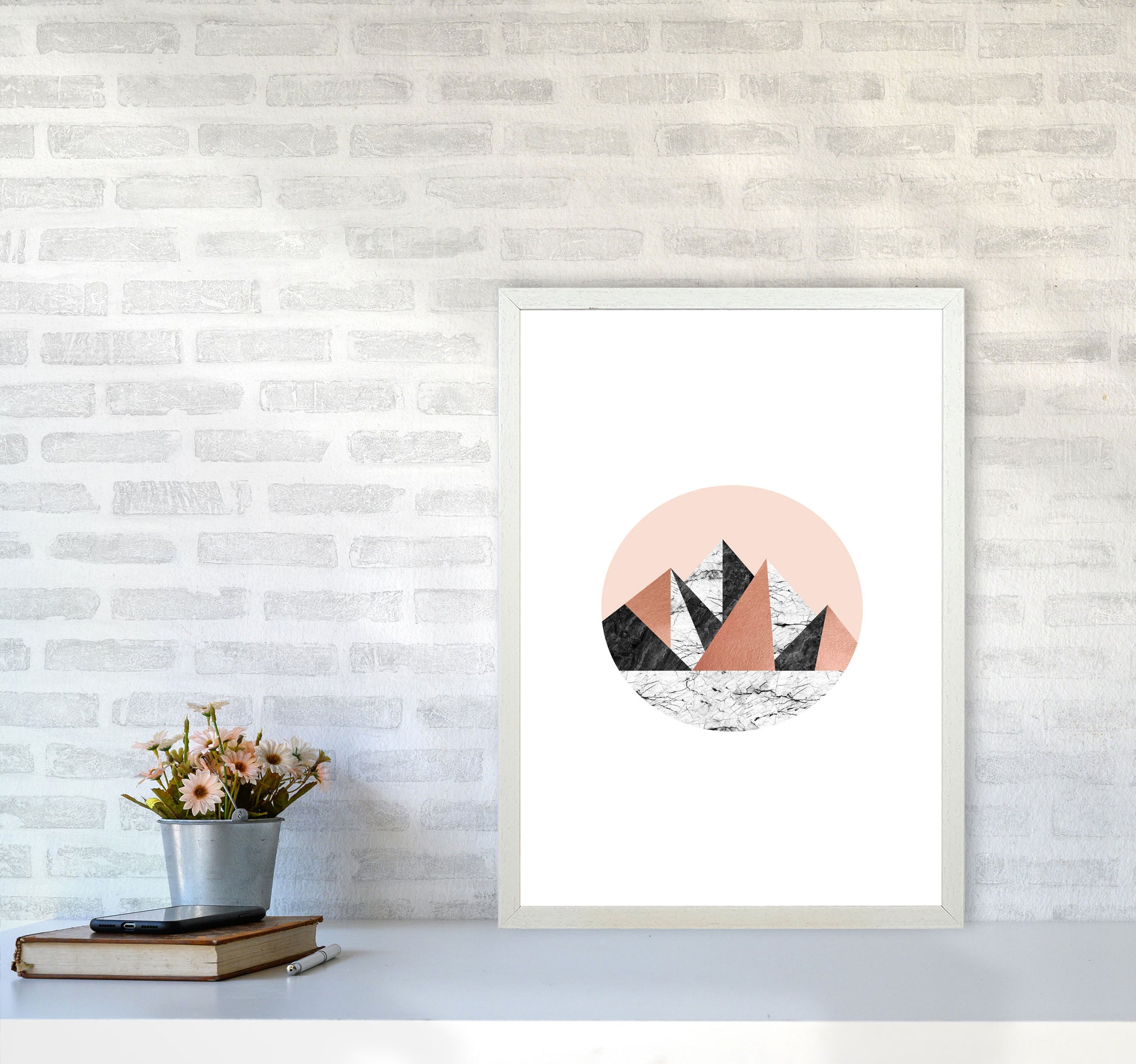 Geometric Landscape I Print By Orara Studio A2 Oak Frame