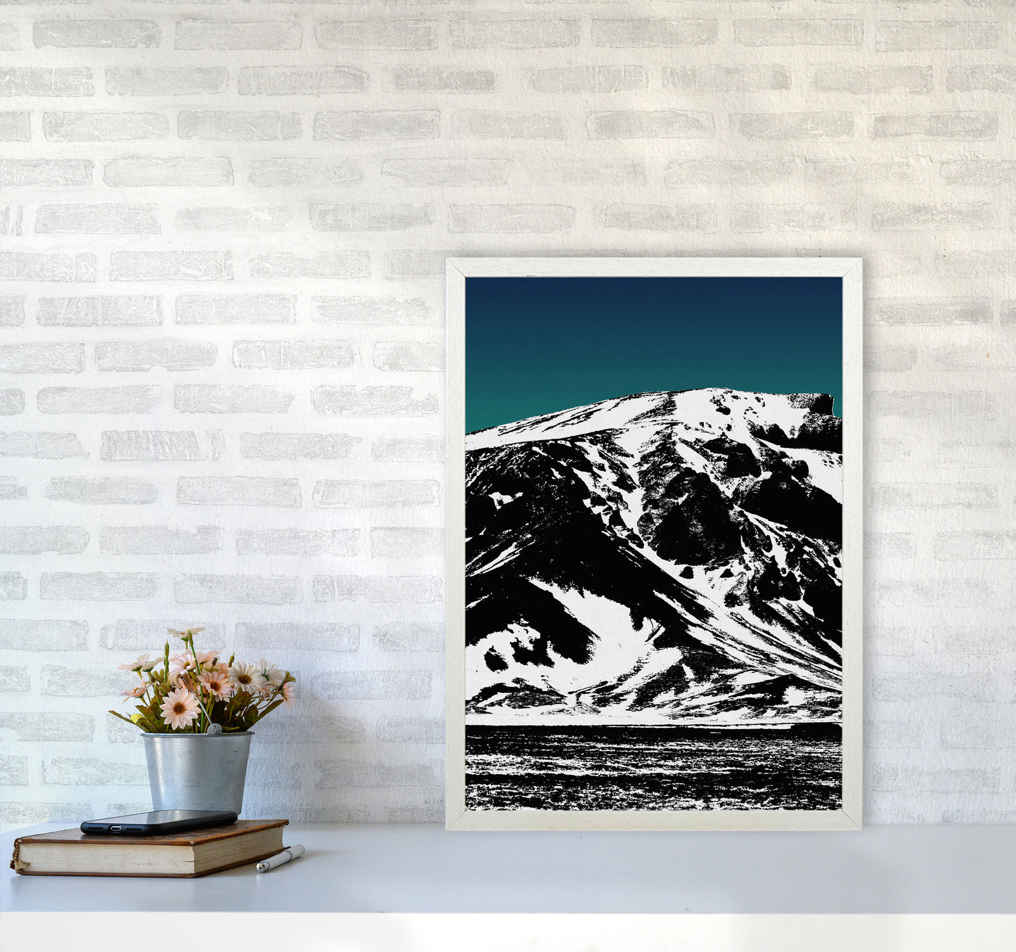 Iceland Mountains I Print By Orara Studio, Framed Botanical & Nature Art Print A2 Oak Frame