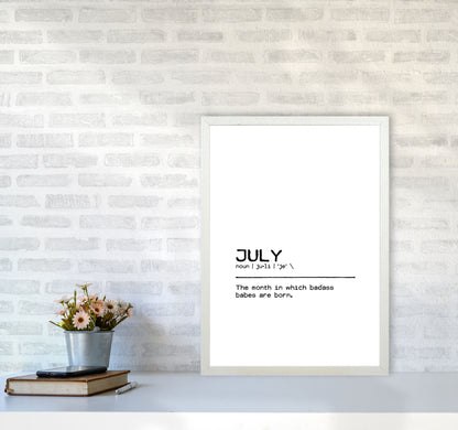 July Badass Definition Quote Print By Orara Studio A2 Oak Frame