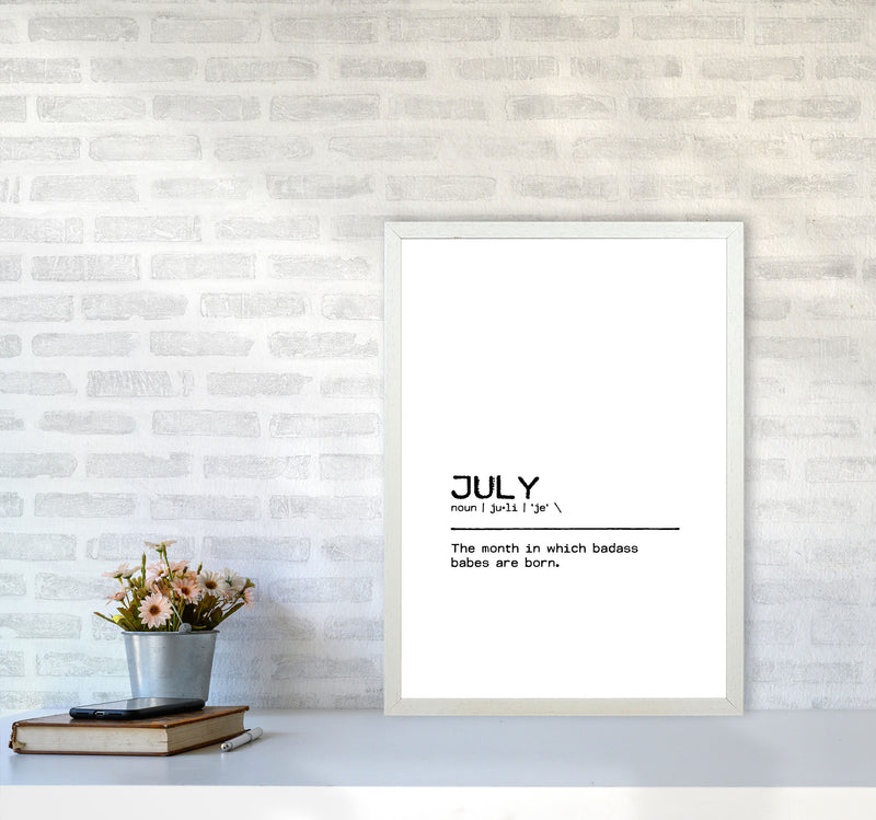 July Badass Definition Quote Print By Orara Studio A2 Oak Frame