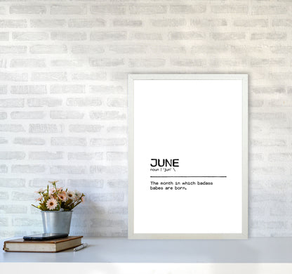 June Badass Definition Quote Print By Orara Studio A2 Oak Frame