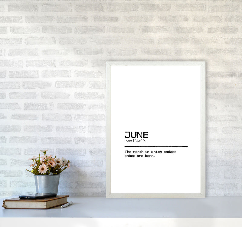 June Badass Definition Quote Print By Orara Studio A2 Oak Frame