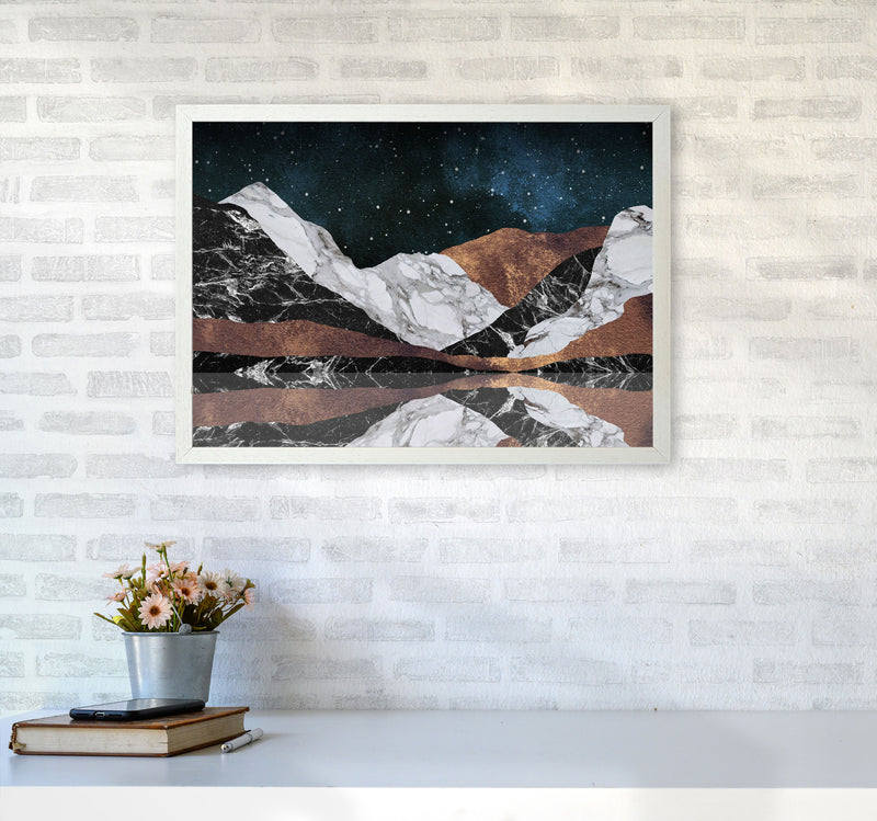 Landscape Mountains Print By Orara Studio, Framed Botanical & Nature Art Print A2 Oak Frame