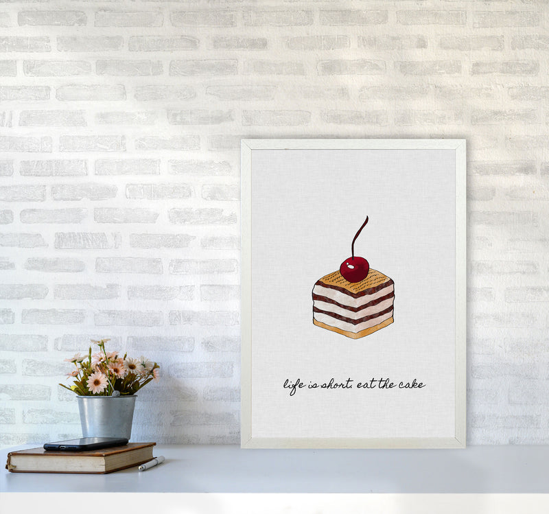 Life Is Short Print By Orara Studio, Framed Kitchen Wall Art A2 Oak Frame
