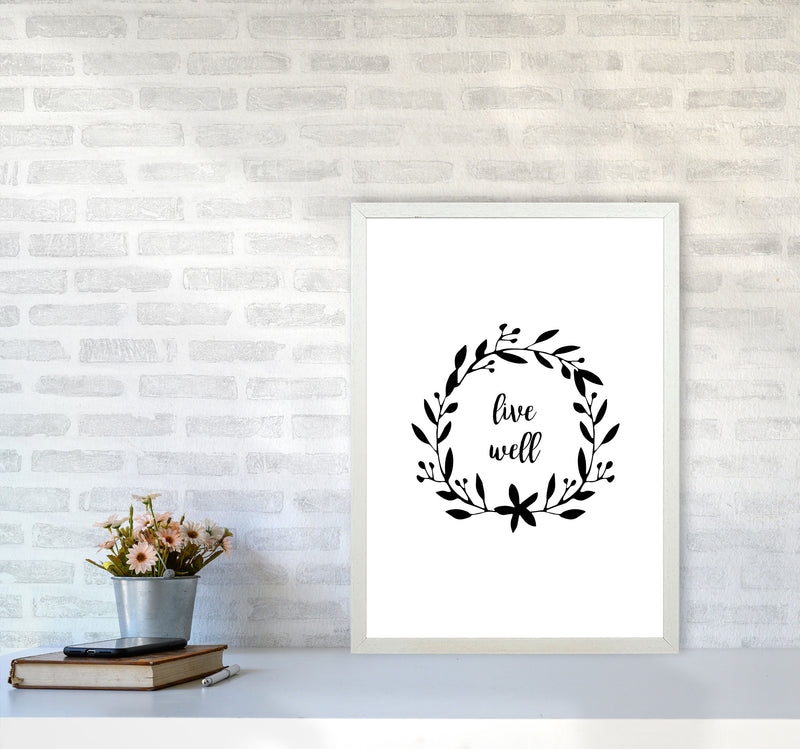 Live Well Illustration Print By Orara Studio A2 Oak Frame