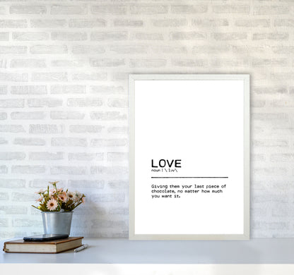 Love Chocolate Definition Quote Print By Orara Studio A2 Oak Frame