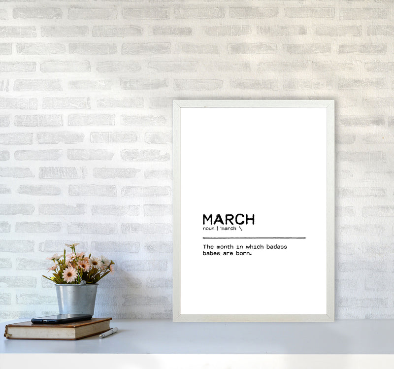 March Badass Definition Quote Print By Orara Studio A2 Oak Frame