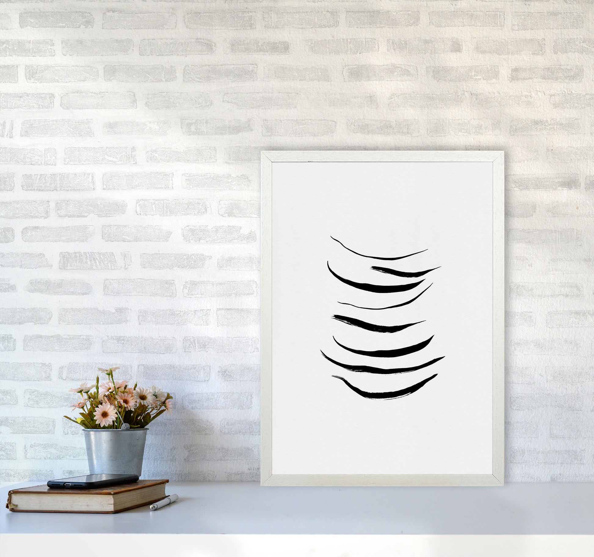 Minimalist Black Painting I Print By Orara Studio A2 Oak Frame