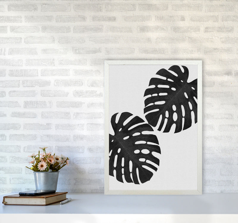 Monstera Black & White II Print By Orara Studio A2 Oak Frame