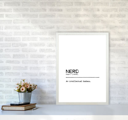 Nerd Badass Definition Quote Print By Orara Studio A2 Oak Frame