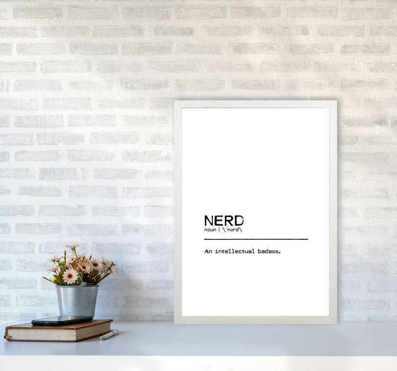 Nerd Badass Definition Quote Print By Orara Studio A2 Oak Frame
