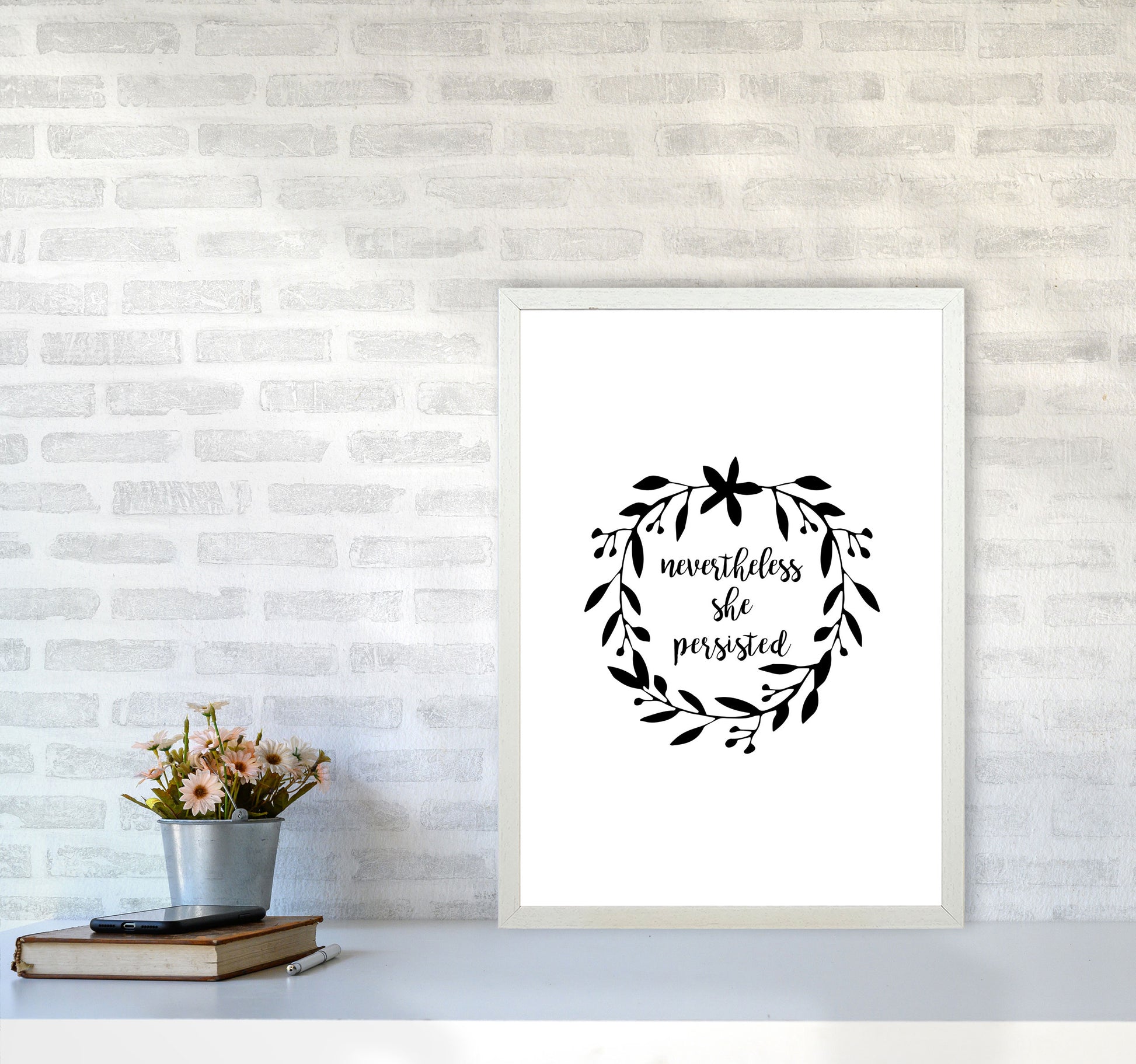 Nevertheless She Persisted Illustration Print By Orara Studio A2 Oak Frame